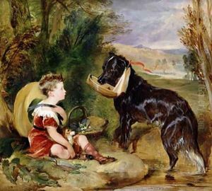 Hours of Innocence Lord Alexander Russell son of the 6th Duke of Bedford with his dog by Sir Edwin Henry Landseer