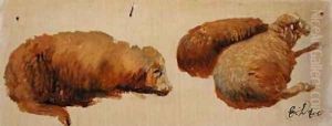 Three Sheep at Rest by Sir Edwin Henry Landseer