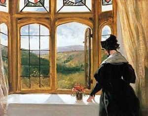 Duchess of Abercorn looking out of a window by Sir Edwin Henry Landseer