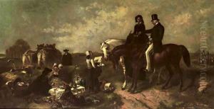 The young Queen Victoria on horseback with the duke of Wellington by Sir Edwin Henry Landseer