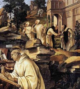Apparition of The Virgin to St Bernard (detail-2) 1486 by Filippino Lippi