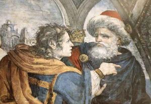 Scene from the Life of St Thomas Aquinas (detail-1) 1489-91 by Filippino Lippi