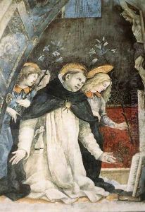 Scene from the Life of St Thomas Aquinas (detail-3) 1489-91 by Filippino Lippi