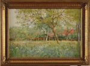Verger En Fleur Devant La Maison De L'artiste by Pierre-Emmanuel Damoye