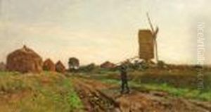 Retour Des Champs Pres Du Moulin by Pierre-Emmanuel Damoye