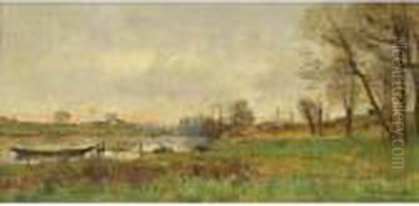 L'ile Saint-ouen [, The Saint Ouen Island, Oil On Panel Signed And Dated '81.] - view 1