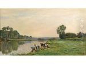 Lavandieres Au Bordde La Riviere Lavandieres Au Bordde La Riviere