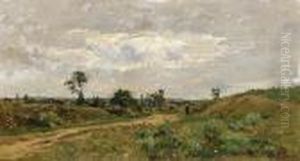 Summer Landscape With A Peasant Woman On A Path by Pierre-Emmanuel Damoye