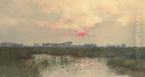 Coucher De Soleil Sur L'etang
