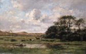 A Landscape With Cows by Pierre-Emmanuel Damoye