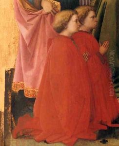 St Lawrence Enthroned with Saints and Donors (detail) by Filippino Lippi