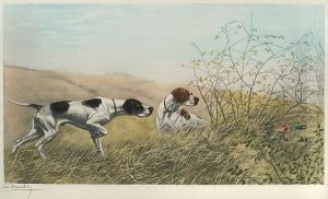 Pointers On A Pheasant by Leon Danchin