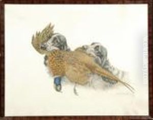 Chien De Chasse Et Gibier by Leon Danchin