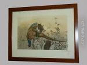 Chien Et Faisan by Leon Danchin