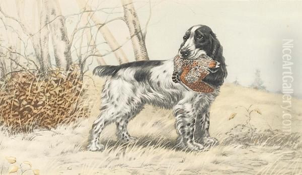 Spaniel With A Woodcock - view 1