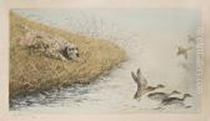 Setter A L'arret Sur Des Canards by Leon Danchin