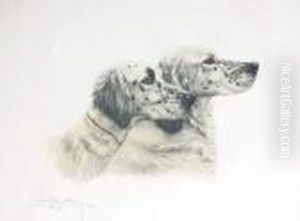 les Deux Setters Anglais by Leon Danchin