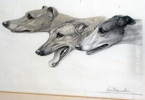 Three Greyhounds by Leon Danchin