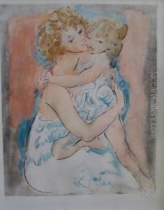 Two Reclining English Setters by Leon Danchin