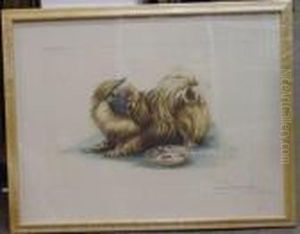 Keeping A Watchful Eye - A Pekingese by Leon Danchin