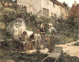 A la Fontaine (At the Fountain) by Leon Augustin Lhermitte
