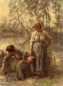 Drawing Water by Leon Augustin Lhermitte