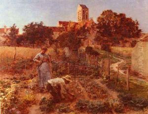Au Jardin, Charteves, Pres De Mont-Saint-Pere (In the Garden, Charteves, Close to Mont-Saint-Pere) by Leon Augustin Lhermitte