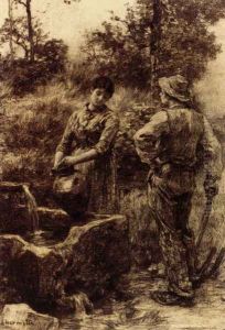 At The Well by Leon Augustin Lhermitte