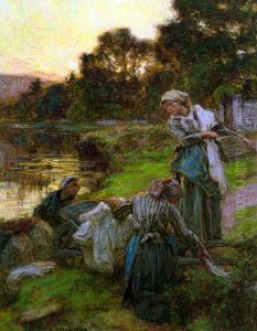 Laveuses le soir by Leon Augustin Lhermitte