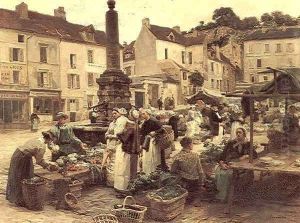Le Marche de Chateau-Thierry (Chateau-Thierry Market) by Leon Augustin Lhermitte
