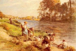 Laveuses au bord de la Marne (Washerwomen by the Banks of the Marne) by Leon Augustin Lhermitte