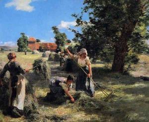 Harvest at the Farm on Rue Chaily by Leon Augustin Lhermitte