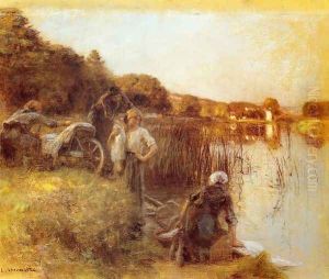 Washerwomen on the Banks of the Marne I by Leon Augustin Lhermitte