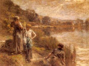 Laveuses Des Bords De La Marne (Washerwomen by the Banks of the Marne) by Leon Augustin Lhermitte