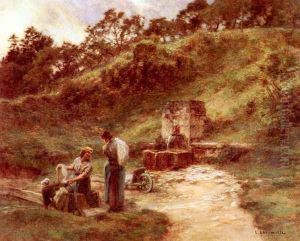 Pres De La Fontaine (Near the Fountain) by Leon Augustin Lhermitte
