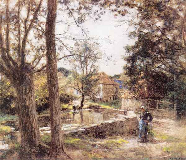 Le Lavoir prés de la Ferme d'Erlan (Pas-de-Calais) (The Laundress of Erlan Farm (Pas-de-Calais)) - view 1