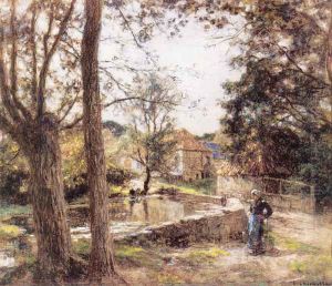Le Lavoir prés de la Ferme d'Erlan (Pas-de-Calais) (The Laundress of Erlan Farm (Pas-de-Calais)) by Leon Augustin Lhermitte