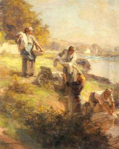 Laveuses le Matin (Washerwomen in the Morning) by Leon Augustin Lhermitte