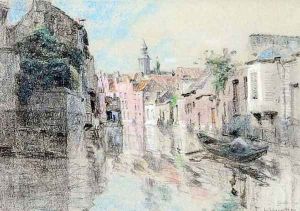 Canal à Gand by Leon Augustin Lhermitte