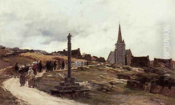 Procession near Ploumanac, Brittanay - view 1