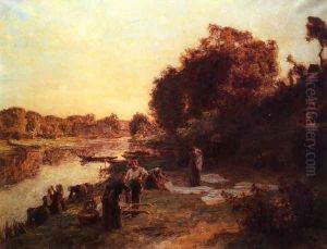Washerwoman on the Banks of the Marne by Leon Augustin Lhermitte