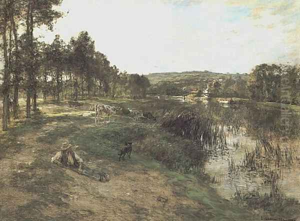Troupeau au bord de l'eau (Herd at the Edge of water) - view 1