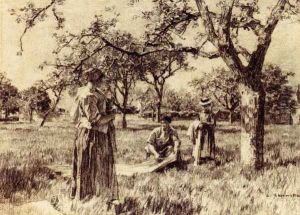 Washerwomen Setting The Linens Out To Dry by Leon Augustin Lhermitte