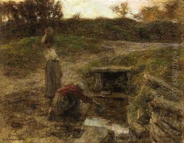 Woman at a Fountain - view 1