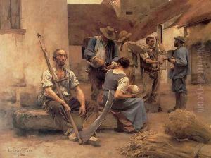 Harvesters' Country by Leon Augustin Lhermitte