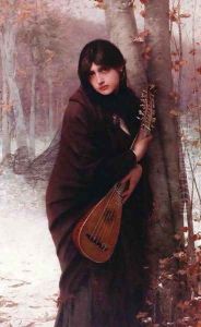Girl with a Mandolin by Jules Joseph Lefebvre