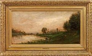 Abendstimmung Amfluss by Charles-Francois Daubigny