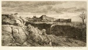 Les Ruines De Chateau De Cremieux by Charles-Francois Daubigny