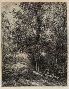 Le Berger Et La Bergere by Charles-Francois Daubigny