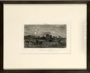 "le Lever De La Lune" by Charles-Francois Daubigny
